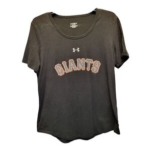 Under Armour Women's Comfy Black SF Giants Short Sleeve Tee - Size L